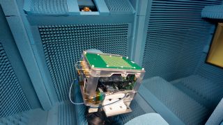 Inside of the R&S ATS1800M test chamber, showing OTA-characterization of Kyocera’s PAAM. (Image: Kyocera)