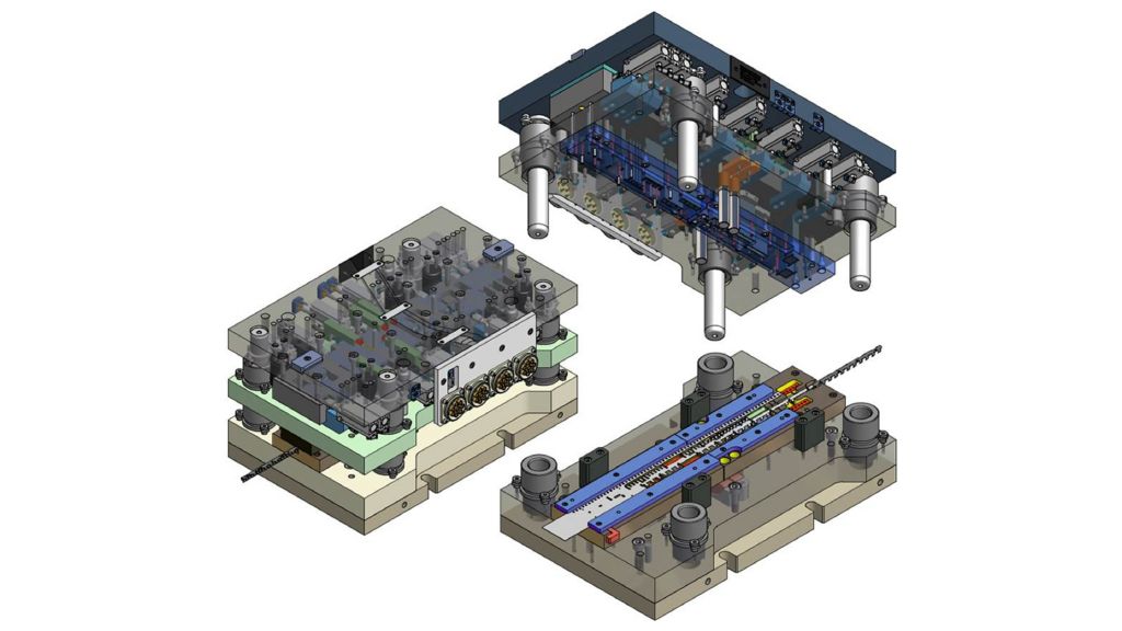 Schaltbares Folgeverbundwerkzeug: Chassis Schirmfeder