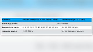5G NR flexibility in frequency domain parameters