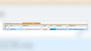 ROMES RRM mobility analysis view: "No MR response"