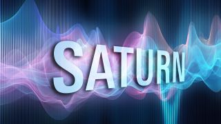 SATURN written in front of graphical waves