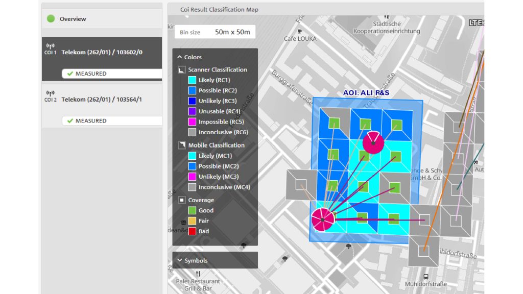 R&S®NESTOR alibi verification results