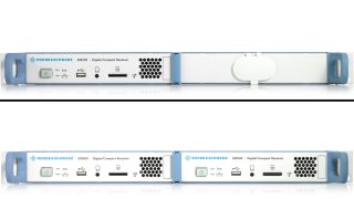R&S®EM200 mounted with 19-inch adapters for single or double unit installation