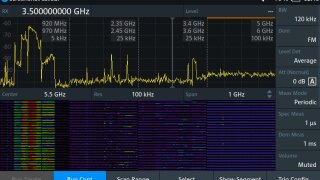 Four spectrum segments at different frequency range, span and resolution 