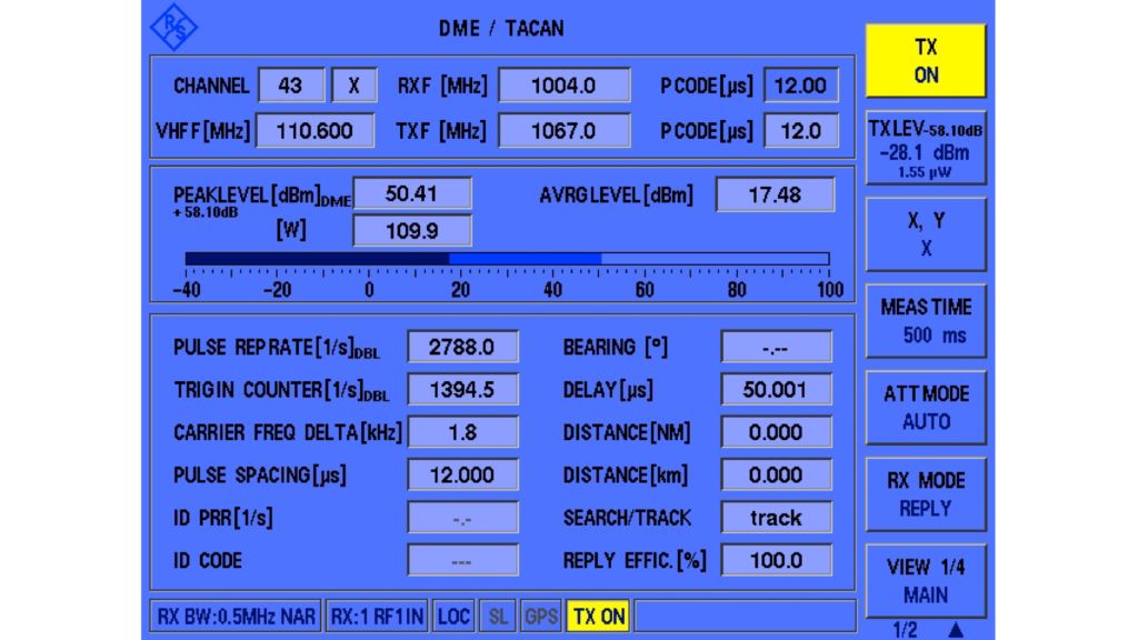 EDST300 DME/TACAN main view