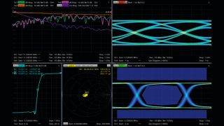 Visualizzazione simultanea di diagrammi a occhio e misure nel dominio della frequenza e del tempo