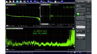 ZNB TD SVSWR configuration menu and display of results