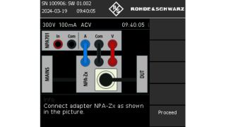 Подключить испытуемое устройство