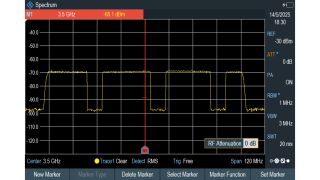 5G NR TDD signal taken in frequency domain