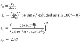 Calcul de la permittivité relative