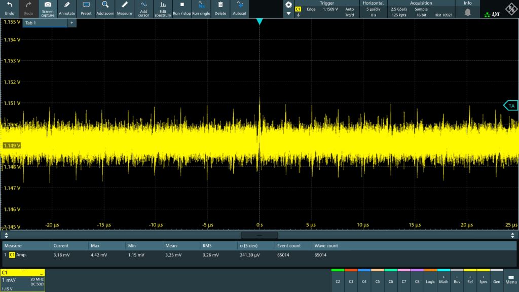 Frontend performance of the MXO with high sensitivity and larger offset