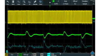Demodulation of a unipolar PWM signal of a buck converter with measurements on C1 switch mode, C2 output