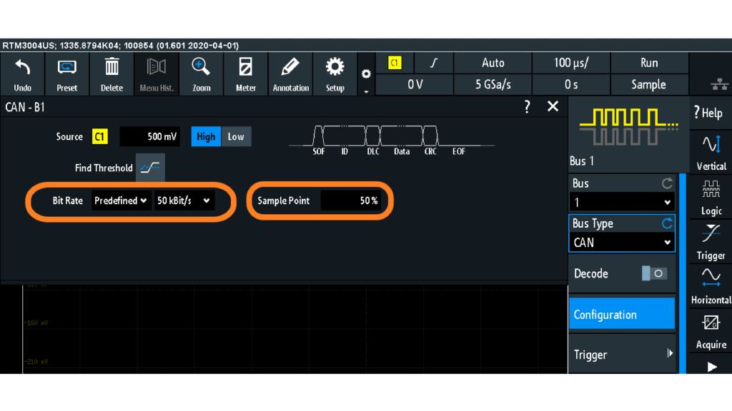 Decodificación de la red CAN con el R&S®RTM3000