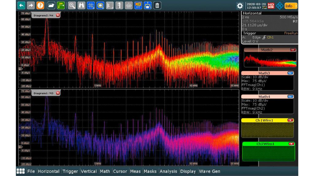 EMI spectrum with an off-the-shelf DC-LISN