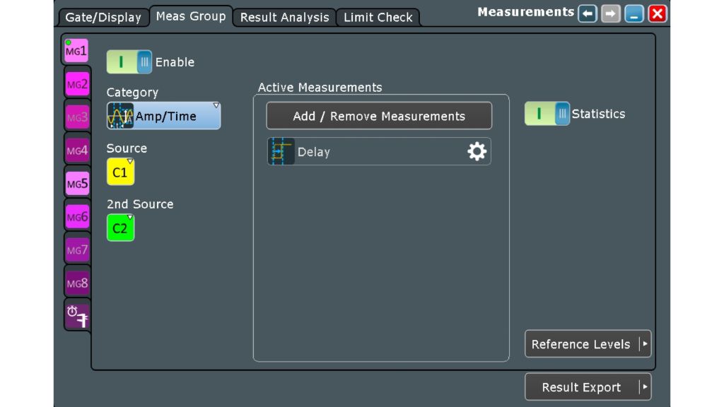 Fig. 2: Delay measurement settings