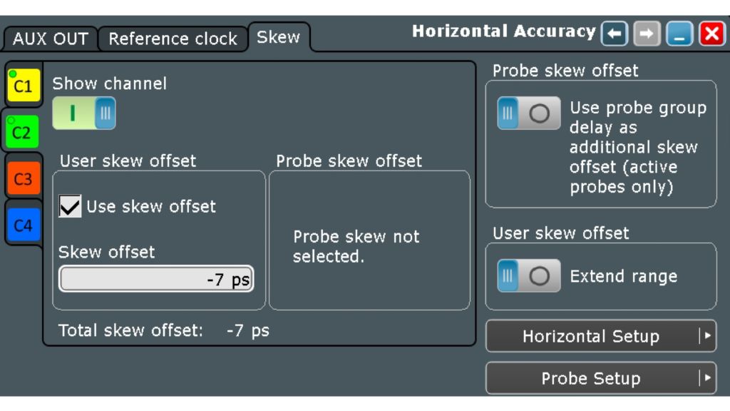 Fig. 4: Deskew settings for channel 2