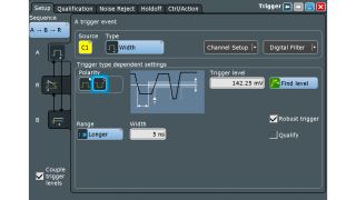 A trigger setup for the start of the pulse