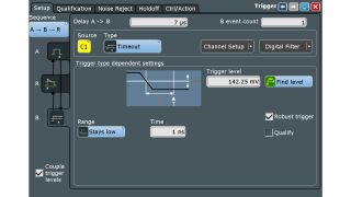 B trigger setup up for the end of the pulse