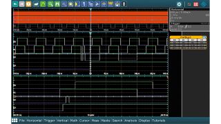 The digital channels of the R&S®RTO oscilloscope operate with 200 ps resolution and can detect short glitches.