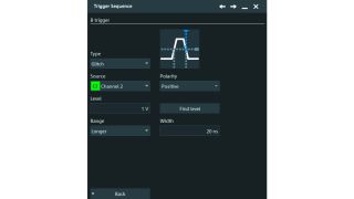 Trigger setup: glitch event for trigger B