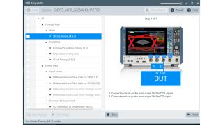Step-by-step instructions by automated DDR compliance test with R&S ScopeSuite