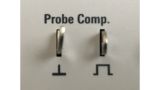 The probe tip is connected to the square wave source whilst the probe ground leads to the ground. 