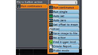 List of selectable micro button actions