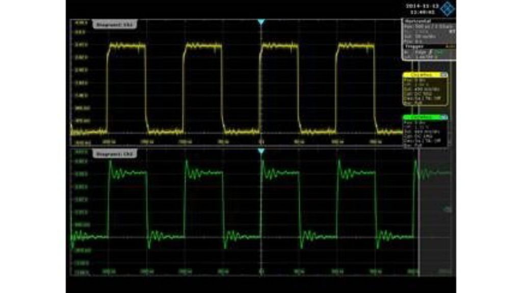 図1 アクティブ・プローブとパッシブ・プローブとのパルス波の見え方の違い