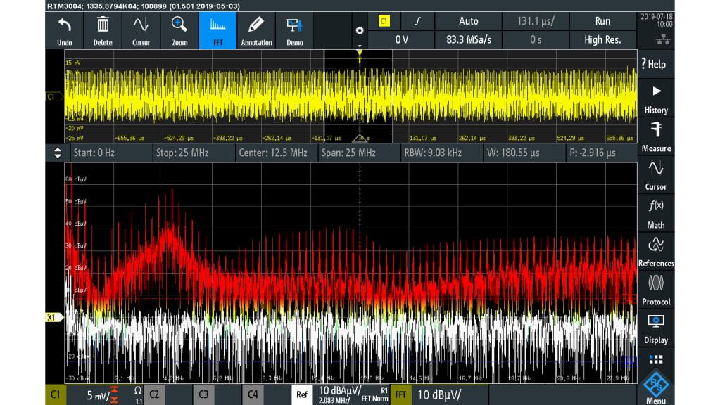 EMI spectrum without input filter