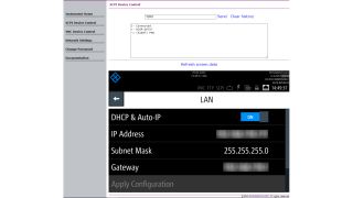 Page de contrôle de l'appareil SCPI