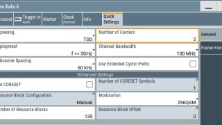 Quick settings menu