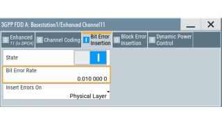 DPCH bit error insertion dialog