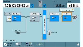 The SMBV100B can generate GNSS signals for all frequency bands at once, simplifying multi-frequency test setups.