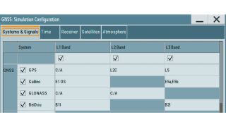 Multi-constellation, multi-frequency scenarios can be configured with the GNSS simulator of the R&S®SMBV100B