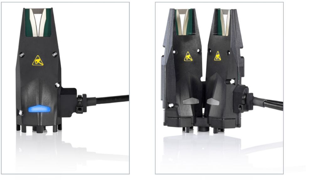 R&S®NRPM-A90 (left) and R&S®NRPM-A90D (right) antenna modules for single- and dual-polarized measurements