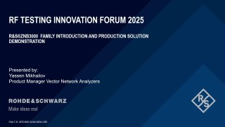 Fast Forward in RFFE production – the R&S®ZNB3000 Vector Network Analyzer