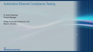 Webinar Automotive Ethernet Compliance Testing
