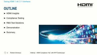 ウェビナー：オシロスコープによるHDMI 1.4b/2.1インタフェースのテスト