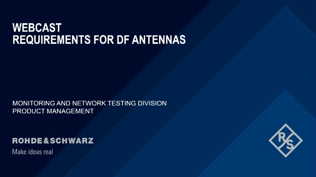 Web-diffusion sur les exigences des antennes DF Web-diffusion sur les exigences des antennes DF
