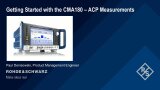 Measuring adjacent channel power with the R&S®CMA180
