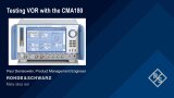 Testing VOR with the R&S®CMA180 