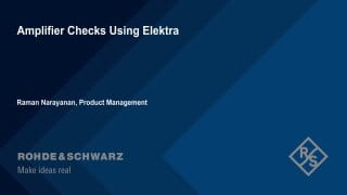 Amplifier checks using R&S®Elektra