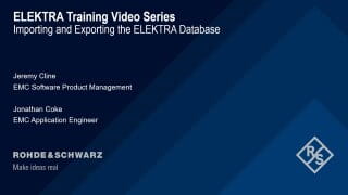 Importing and exporting the R&S®ELEKTRA database