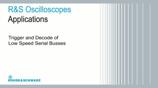 Triggering and decoding of low speed serial buses